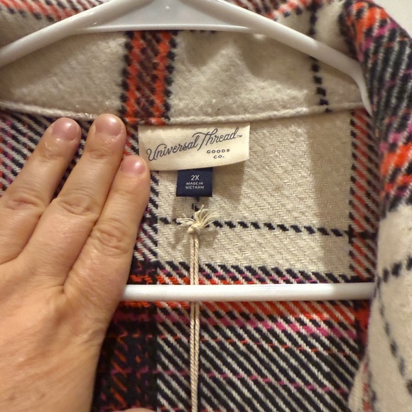 Plaid Button-Up Shirt Jacket-NWT - Picture 5 of 8